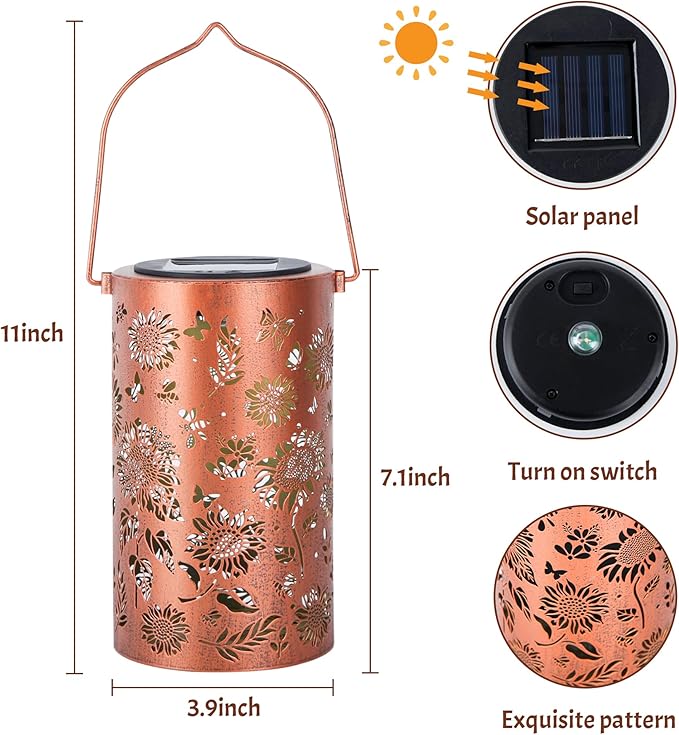 Birthday Gifts for Women Mom Grandma, Sunflower Solar Lanterns Outdoor - Image 4