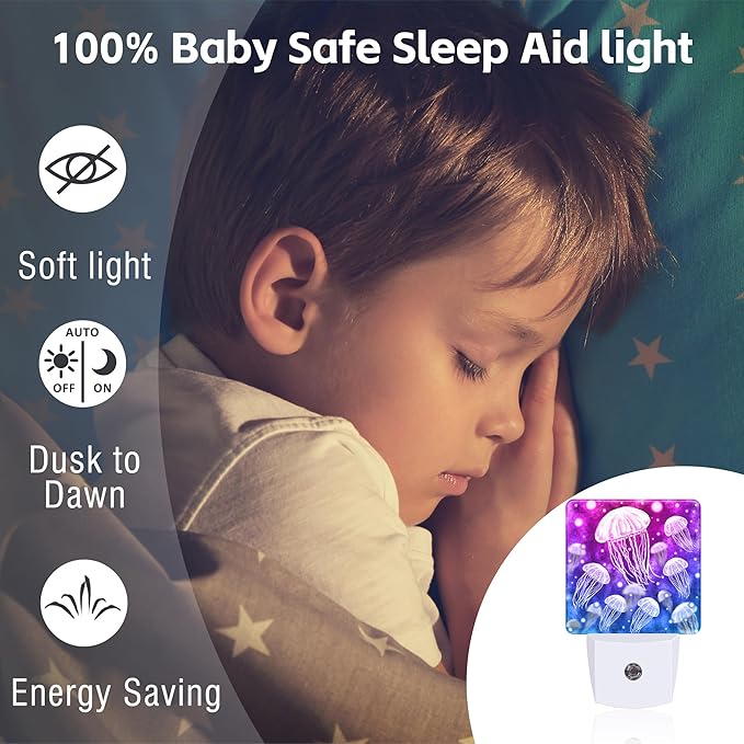 Magic Fantasy Jellyfish Night Light, Glow Jellyfish Marine Life Dusk to Dawn - Image 5
