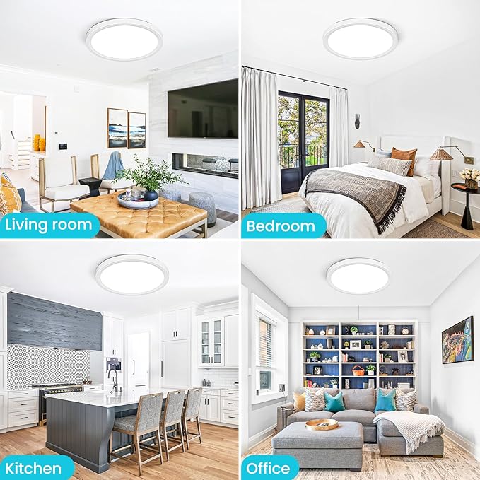 libtit 16Inch Flush Mount LED Ceiling Light Fixture, 3000K 4000K 6500K - Image 7