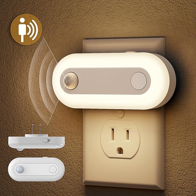 Plug-in LED Night Light with Motion Sensor & Dusk to Dawn Sensor, Dimmable Warm - Image 8