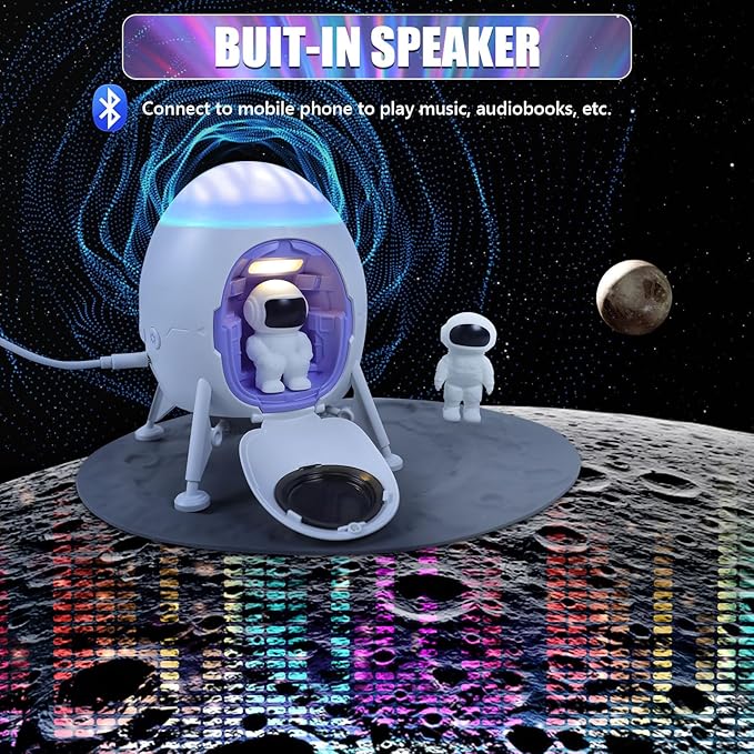 Lander Astronaut Projector Night Light, Built-in Speaker Space Man Buddy LED - Image 4
