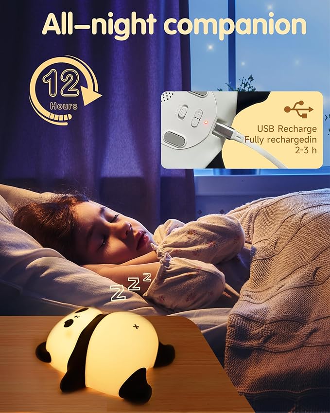 Snoring Panda Night Light for Kids, Upgraded Large Novelty Nursery Nightlight - Image 8
