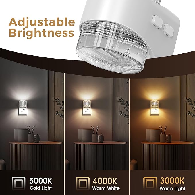 L LOHAS LED Night Light, 3CCT Bubble Night Lights Plug into Wall, 2 Pack - Image 2