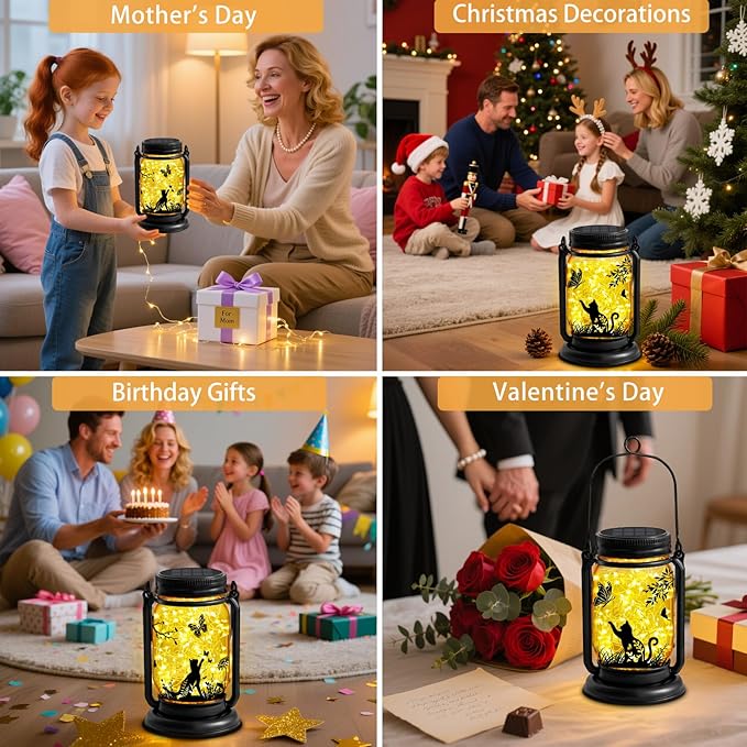 Cat Solar Lanterns, Outdoor Hanging Solar Lantern - Image 7