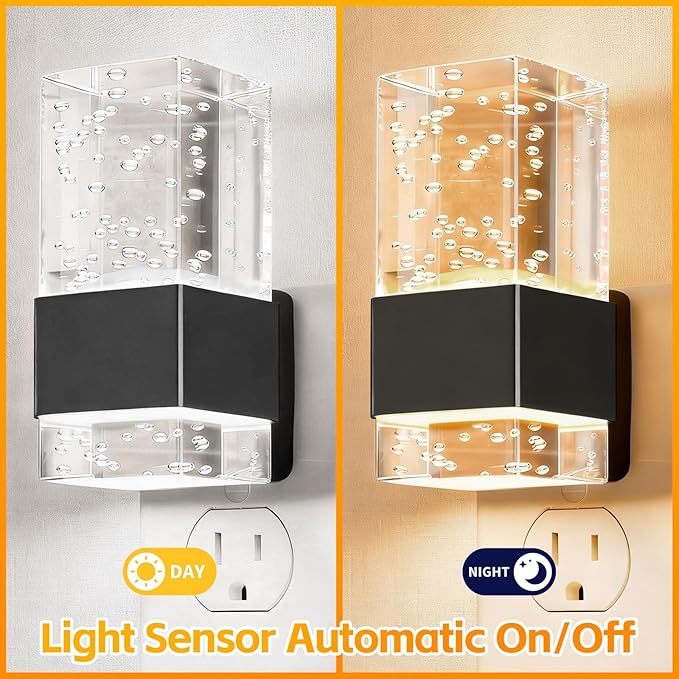 LED Night Light with Bubble Acrylic Design, Dusk to Dawn Sensor, 3 Color - Image 3