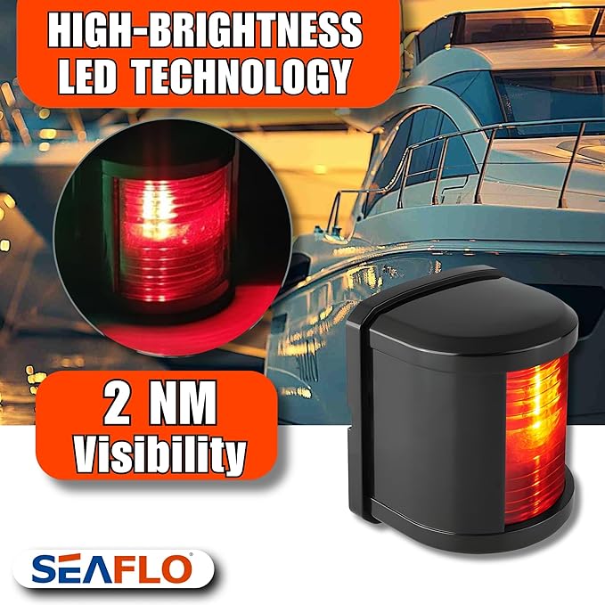 SEAFLO 11 Series Regular Sized LED Red Port Navigation Light – 12V, IP67 - Image 5
