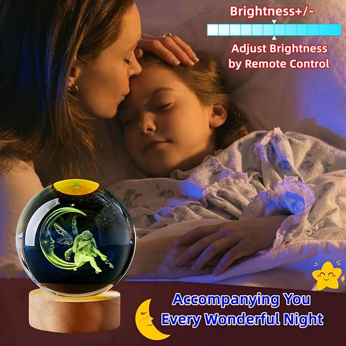 Large Moon&Fairy Crystal Ball Night Light - Image 3