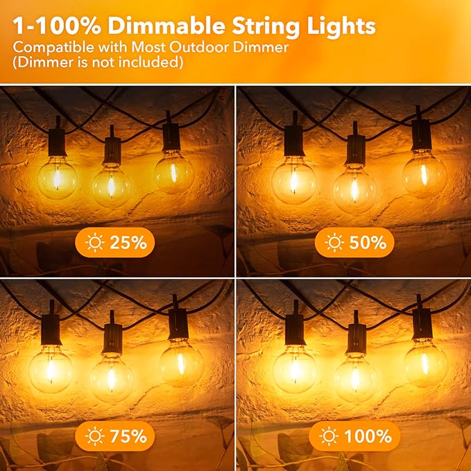 Brightown LED Outdoor String Lights Patio Lights 100FT - Image 6