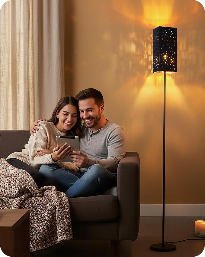 64.6" Floor Lamp, with Foot Switch, Standing Lamp with Sky Stars Design - Image 2