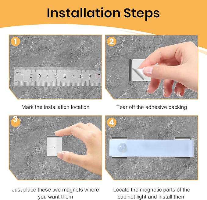 12Pcs Under Cabinet Light Metal Adhesive Strips, Replacement Iron Plate Sticky - Image 3