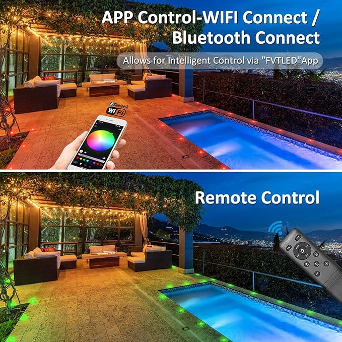 INDARUN RGB Deck Lighting φ1.22 Deck Lights Outdoor Waterproof, 12V Low Voltage - Image 3