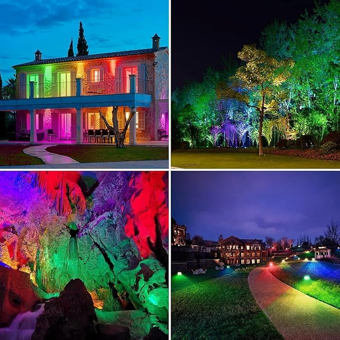 LED Flood Light Outdoor, 80W RGB Color Changing Smart Floodlights 2700K 8000LM - Image 9