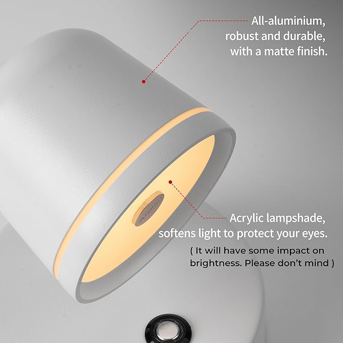 Aisilan Wall Sconce, Hardwired Touch Dimmable Wall Light - Image 6