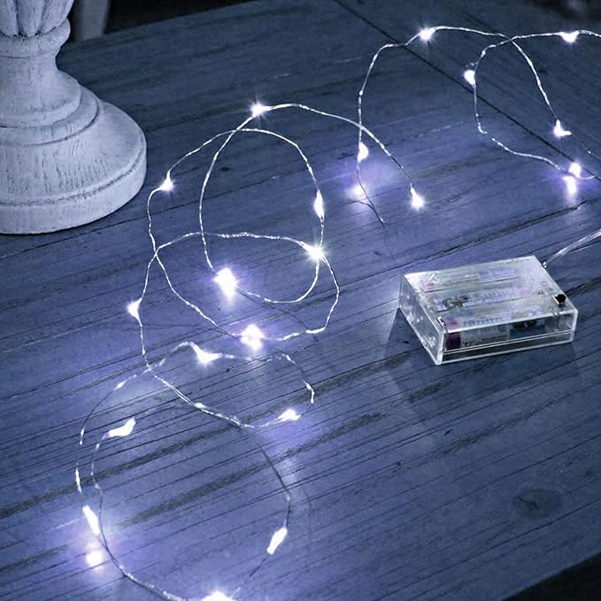 Dazzle Bright Fairy Lights Battery Operated, 2 Pack Total 40FT 120LED Silver - Image 6