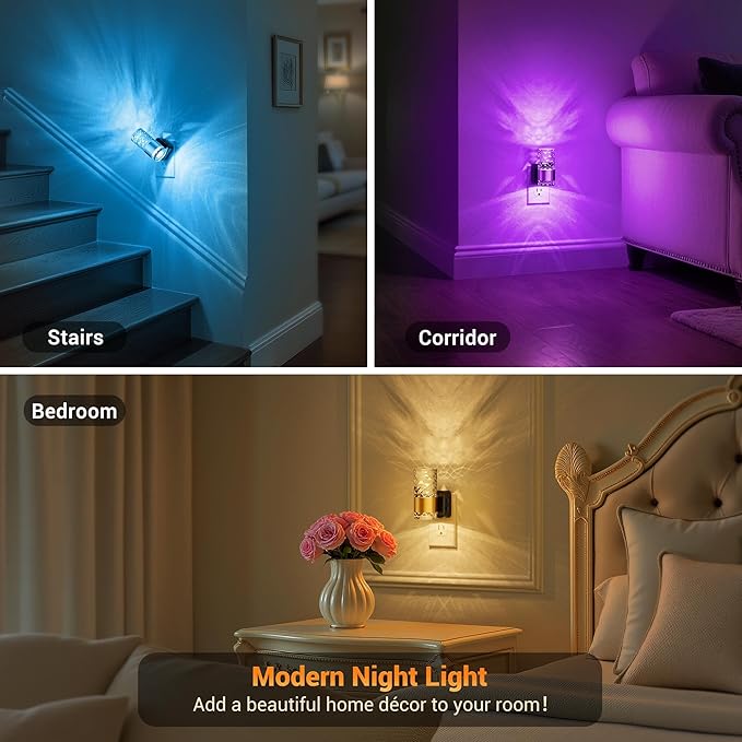JandCase Night Lights Plug into Wall, 2 Pack Color Changing Night Light - Image 7