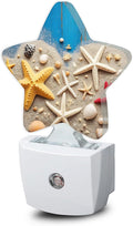 Coastal Seashell Starfish Night Lights Plug Into Wall, Nightlight by SNOWMOLLE