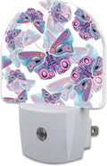 Colorful Butterflies Night Light Plug into Wall, Retro Watercolor Butterfly by sndheke