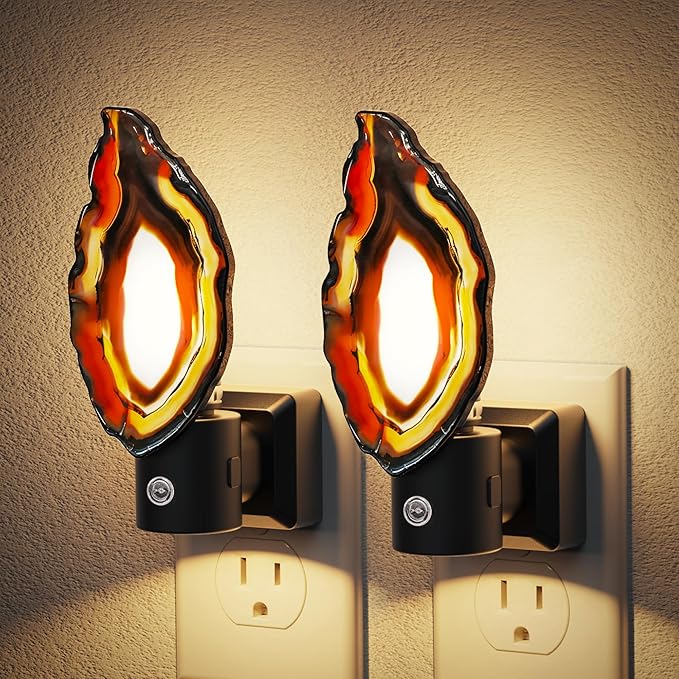 JandCase Night Lights Plug into Wall: Agate Night Light, Dimmable Night Light by JandCase