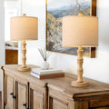 BOBOMOMO 20.5" Farmhouse Table Lamps Set of 2, Rustic Nightstand Lamps by BOBOMOMO