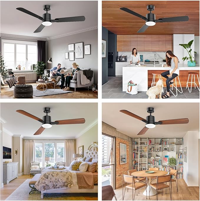 Ceiling Fans with Lights, 52 Inch Low Profile Ceiling Fan with Light and Remote - Image 6