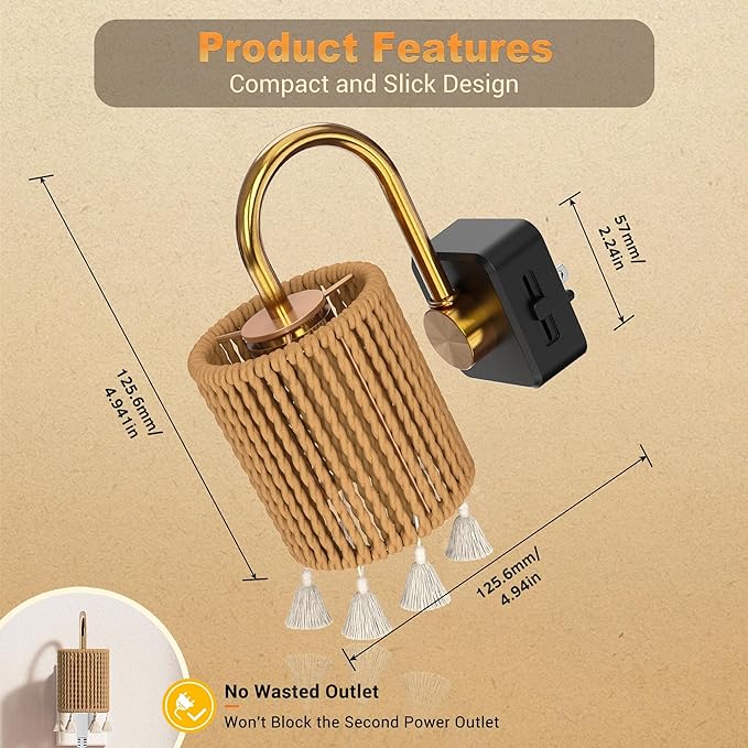 JandCase Night Lights Plug into Wall, Boho Night Light Dusk to Dawn Light Sensor - Image 5