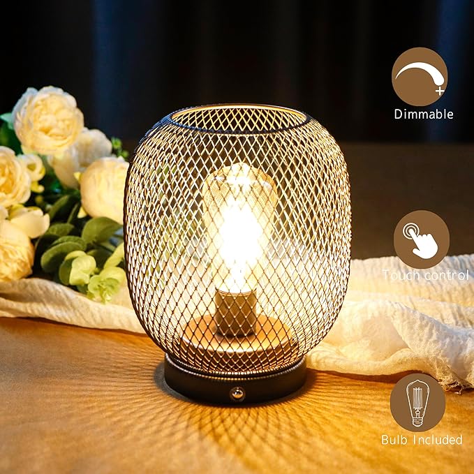 JHY DESIGN Dimmable Touch Bedside Table Lamp Rechargeable Battery Powered Lamp - Image 3
