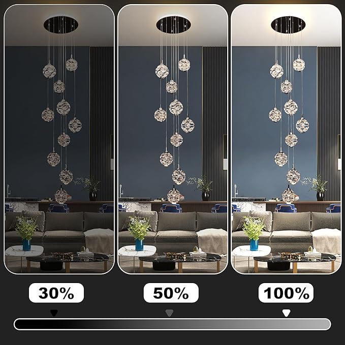 10-Light High Ceilings Long Chandeliers Modern Crystal Staircase Chandelier - Image 4