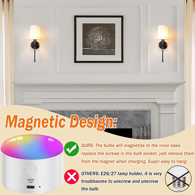 Battery Operated Wall Sconce Set Of Two - Image 3