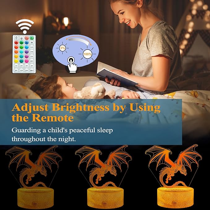 Dragon Night Light, Dragon Gifts, 3D Illusion Lamp - Image 3