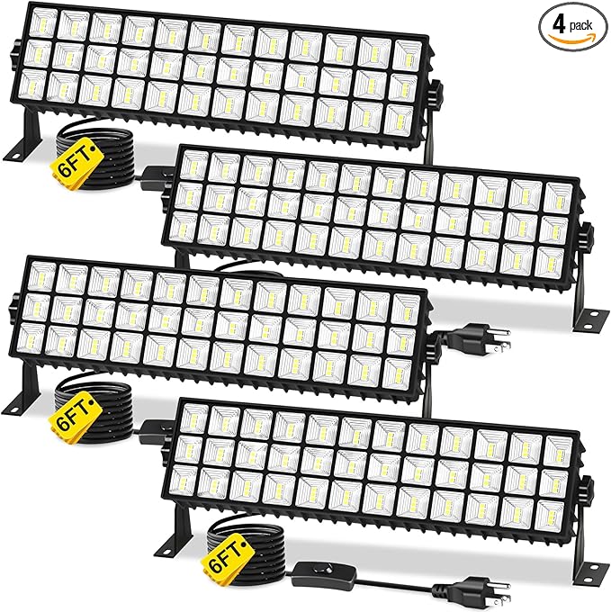 4Pack 100W Shop Lights, 14000LM 6000K Daylight White Super Brighter LED by YQNLIFA-BlackLightParty