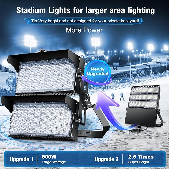 900W Led Stadium Lights, IP66 High Power Outdoor Sport Court Arena Light - Image 3
