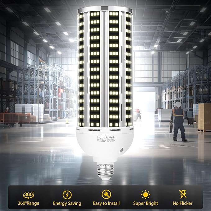 200W LED Corn Light Bulb 4 pack, Commercial Grade 30500LM DayLight 5000K - Image 2