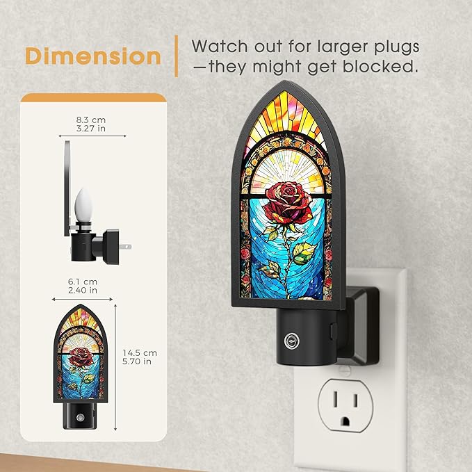 Briignite Night Lights Plug into Wall, Gothic Night Light Vintage Style - Image 5