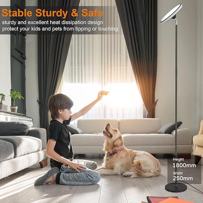 UFO Floor Lamp 71in, Upgraded 42W 3700LM LED Torchiere Floor Lamps - Image 6