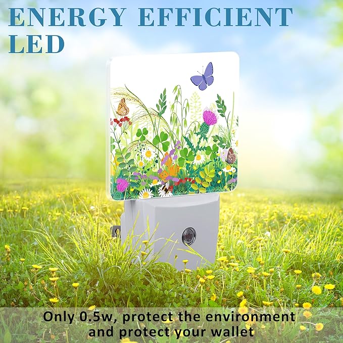 Summer Meadow Plants and Insects Night Light Plug into Wall - Image 6