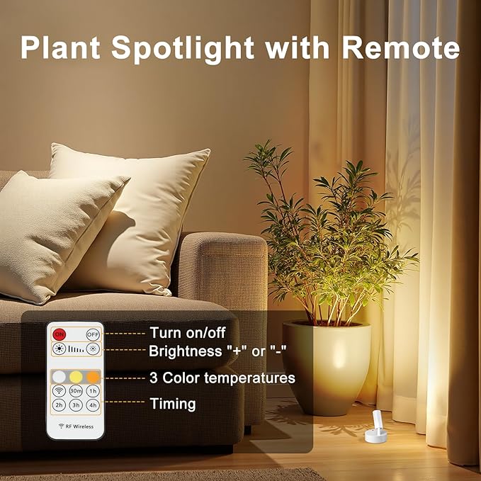 Kimjo Spot Lights Indoor, 4000mAh Rechargeable Plant Spotlight Indoor - Image 4