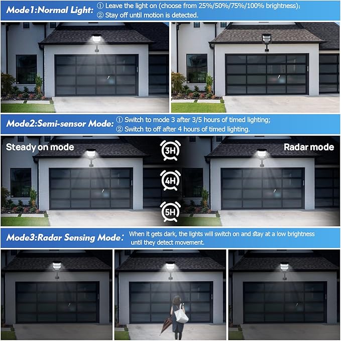 Solar Lights Outdoor Waterproof, Motion Sensor Street Light, Dusk to Dawn Flood - Image 6