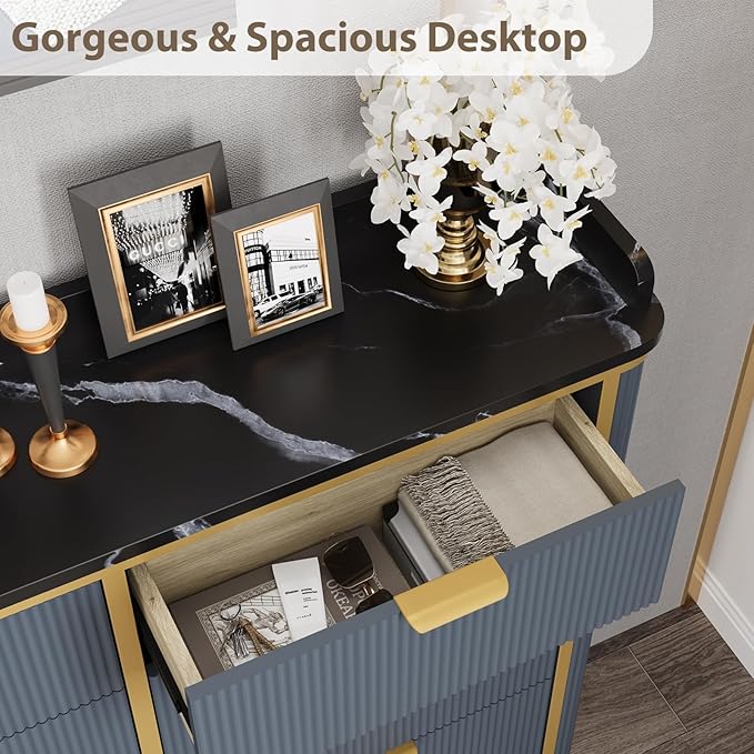 Fluted Shoe Cabinet Storage, Modern Slim Shoe Organizer Cabinet - Image 6