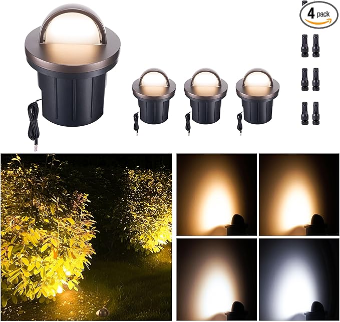 LED Well Light, 5 CCT Selectable In Ground Landscape Lights Low Voltage Outdoor by Varmtalys