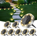 Peasur Solar Ground Lights Outdoor, 8 Pack Flat Solar Powered Disc Lights by Peasur