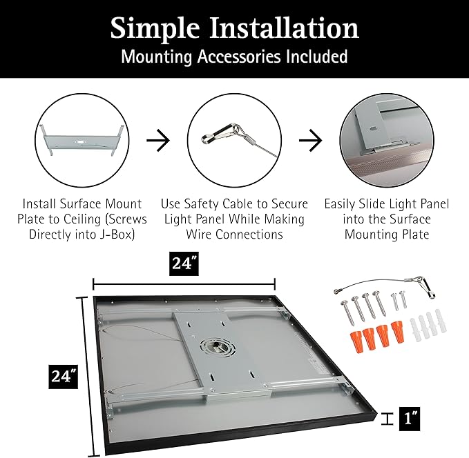 Ultralux 2x2 ft Surface Mount Ceiling Light Panel – Slim, Edge Lit, Flush Mount - Image 6