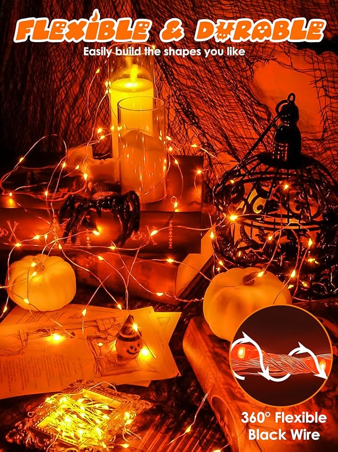 4 Pack 20FT 60LED Halloween Battery Operated Fairy Lights - Image 3