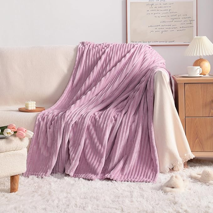 NTBAY Plush Flannel Twin Bed Blanket, 60X80 Inches Soft and Warm Lightweight - Image 2