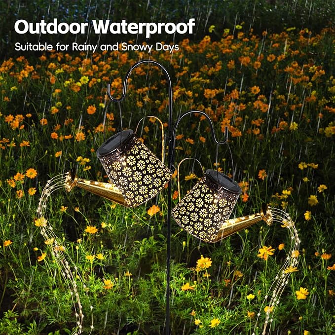 Solar Watering Can with Lights, Pathway Walkway Patio Yard Outdoor Decoration - Image 5