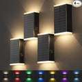 Solar Lights Outdoor, 8 Lighting Modes Dusk to Dawn Lighting Wall Sconce IP67 by UGDLUCK