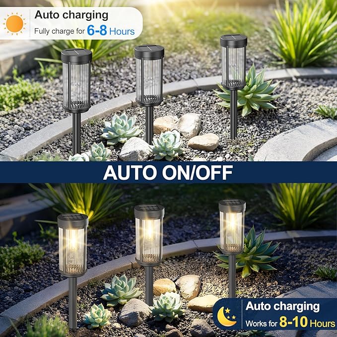 EXCMARK 8 Pack Outdoor Solar Lights Waterproof - Image 3