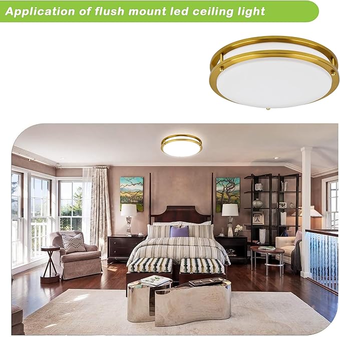 hykolity 13 inch Flush Mount LED Ceiling Light Fixture, - Image 3
