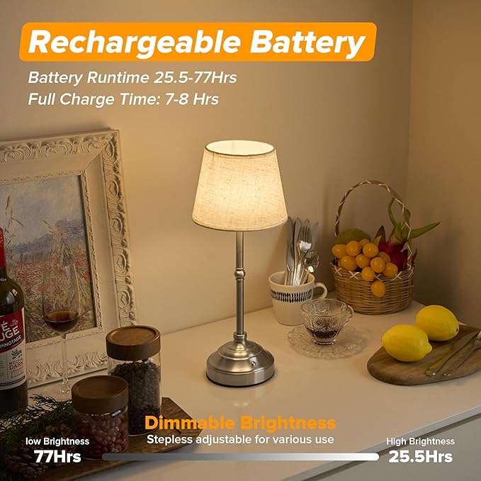 Cordless Table Lamp, Rechargeable Desk Lamp - Image 4