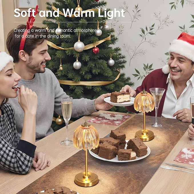 Tulip Table Lamp with 5000mAh Battery & Touch Control, Small Cordless Table - Image 4