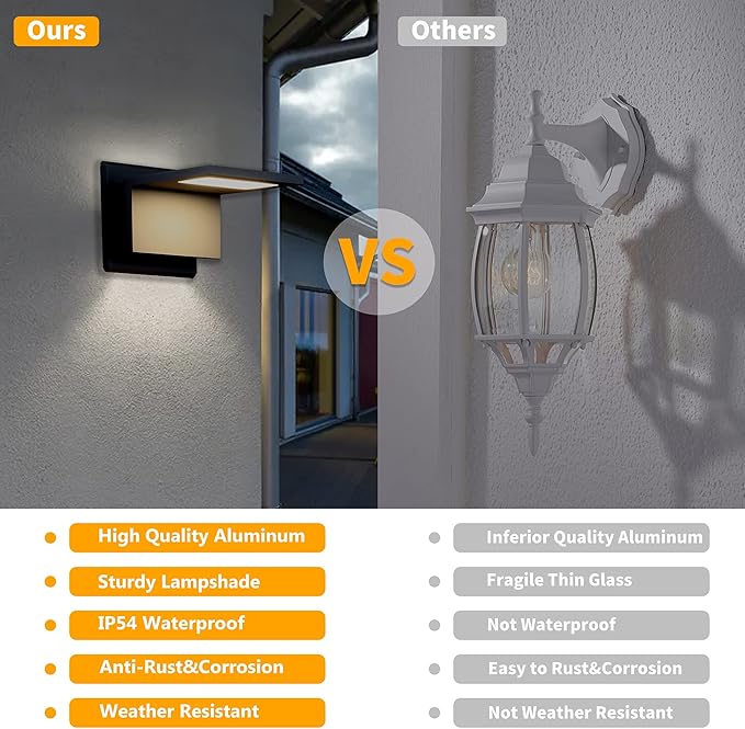 Wall Light Outdoor LED Wall Mount Lamp Black Modern Wall Mount Sconce Lantern - Image 5